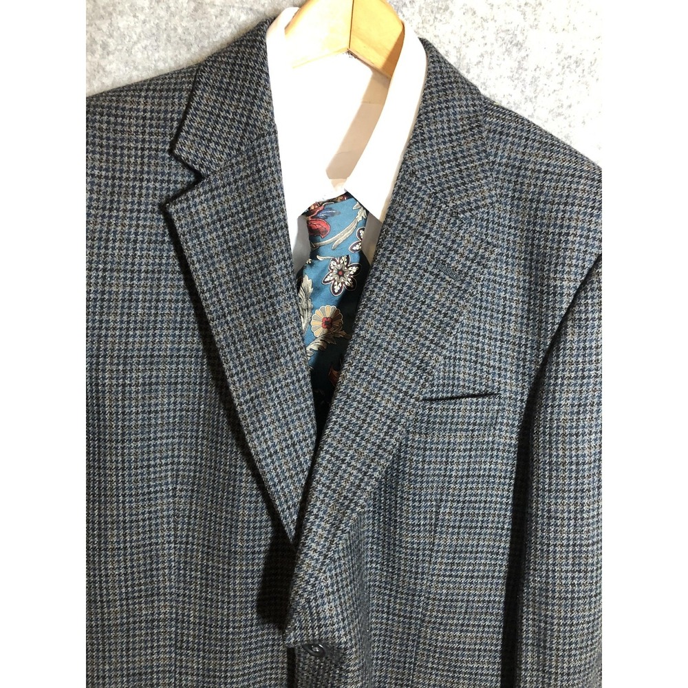 Jos. A.‎ Bank Blazer Mens 40R Gray Wool Check Tweed Sport Coat Jacket Classic